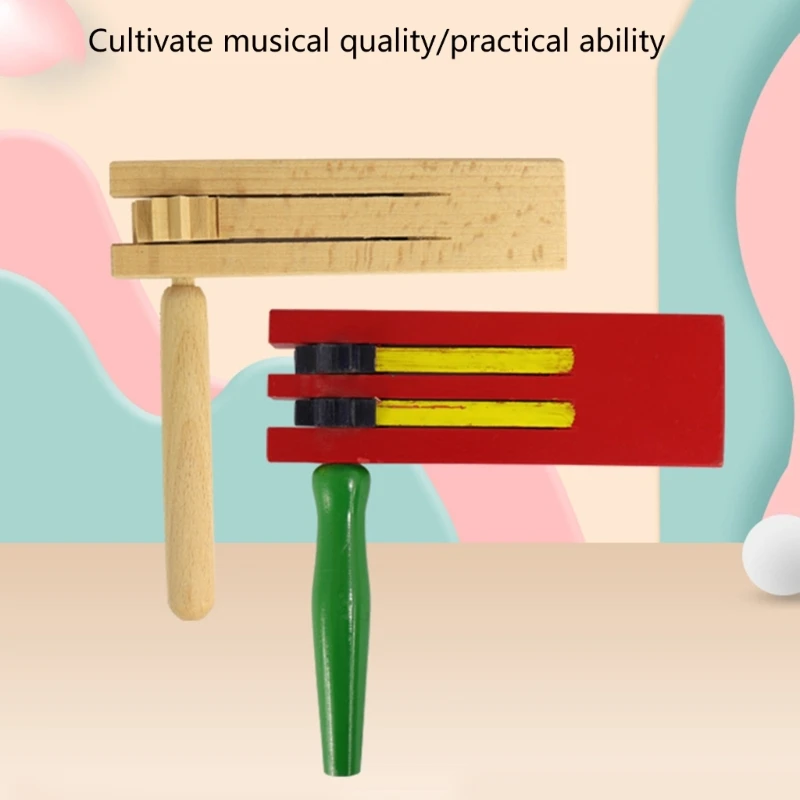 Soundboard Educational Toys For Kids Toys Wood Castanets Toys Mexicans Matraca Kids Percussion Wood Ratchet Noise Makers