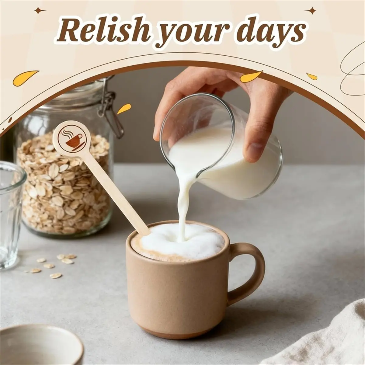 Wooden Coffee Stirrers 300-Pack Coffee Stir Sticks 5.9 Inch Natural Birch Stir Sticks with Round Ends,for Coffee, Milk