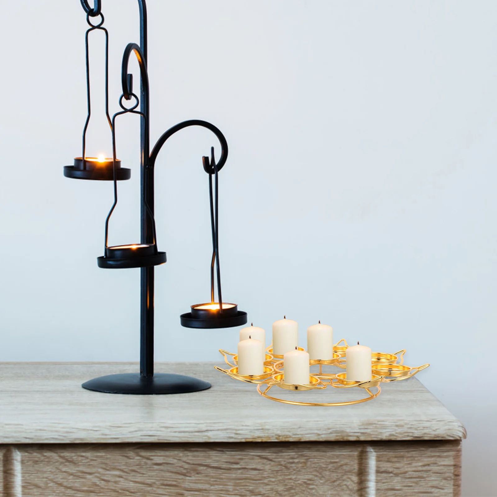 

Lotus Flower Holder 9-Trays Alloy Decorative Tealight Candelabra Stand Diwali Festival Party Home Decor