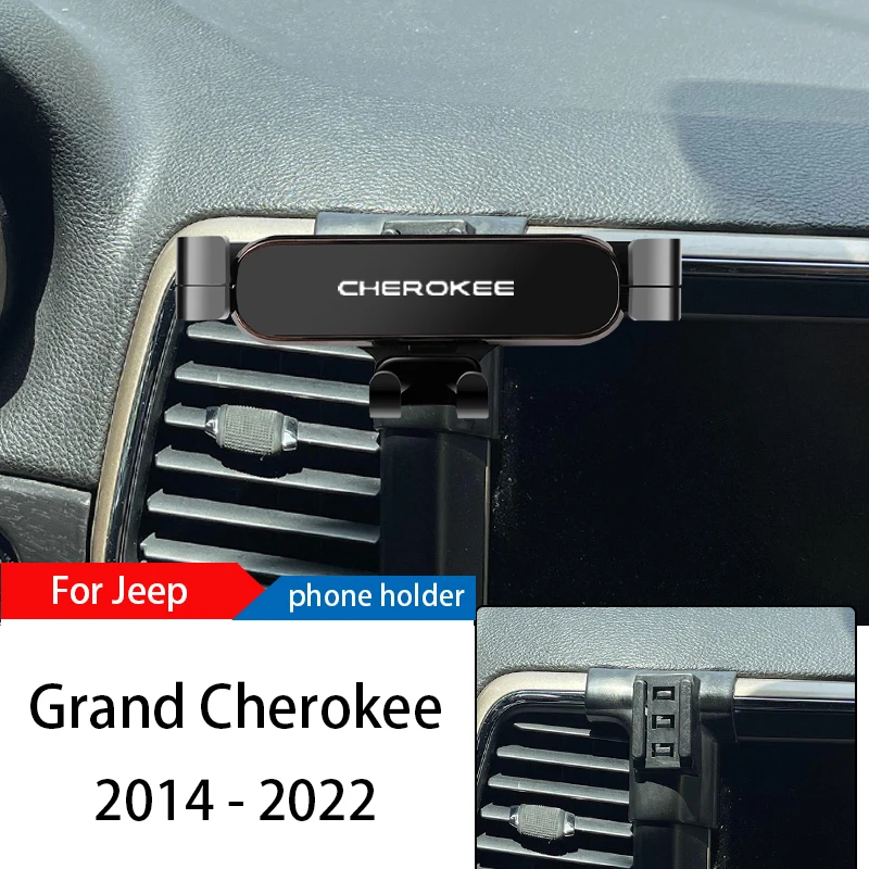 Car Phone Holder Mount Stand For Jeep Grand Cherokee 14-22 Adjustable GPS Navigation Mobile Phone Bracket Lnterior Accessories