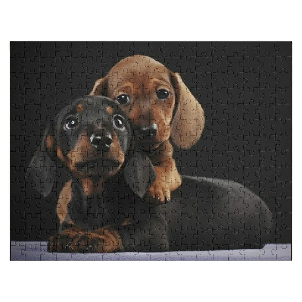 

Dachshund Dog portrait photo pupies Jigsaw Puzzle Toddler Toys Custom Name Wood Puzzle Baby Wooden Puzzle Custom Jigsaw