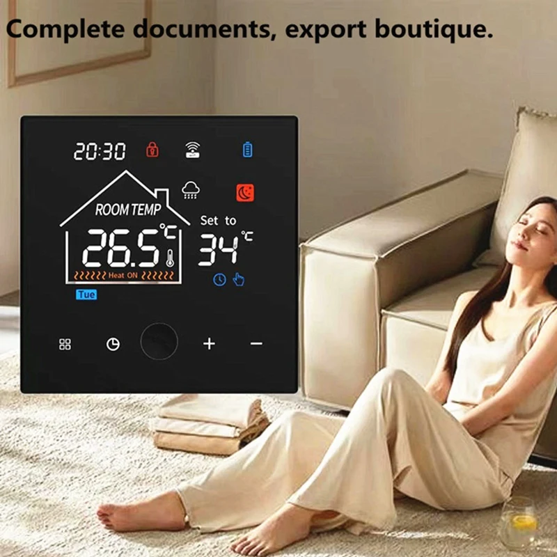 ABGR-Tuya Smart Home Wifi Temperature Remote Controller Wireless Gas Wall Furnace Thermostat,Programmable Underfloor Heating