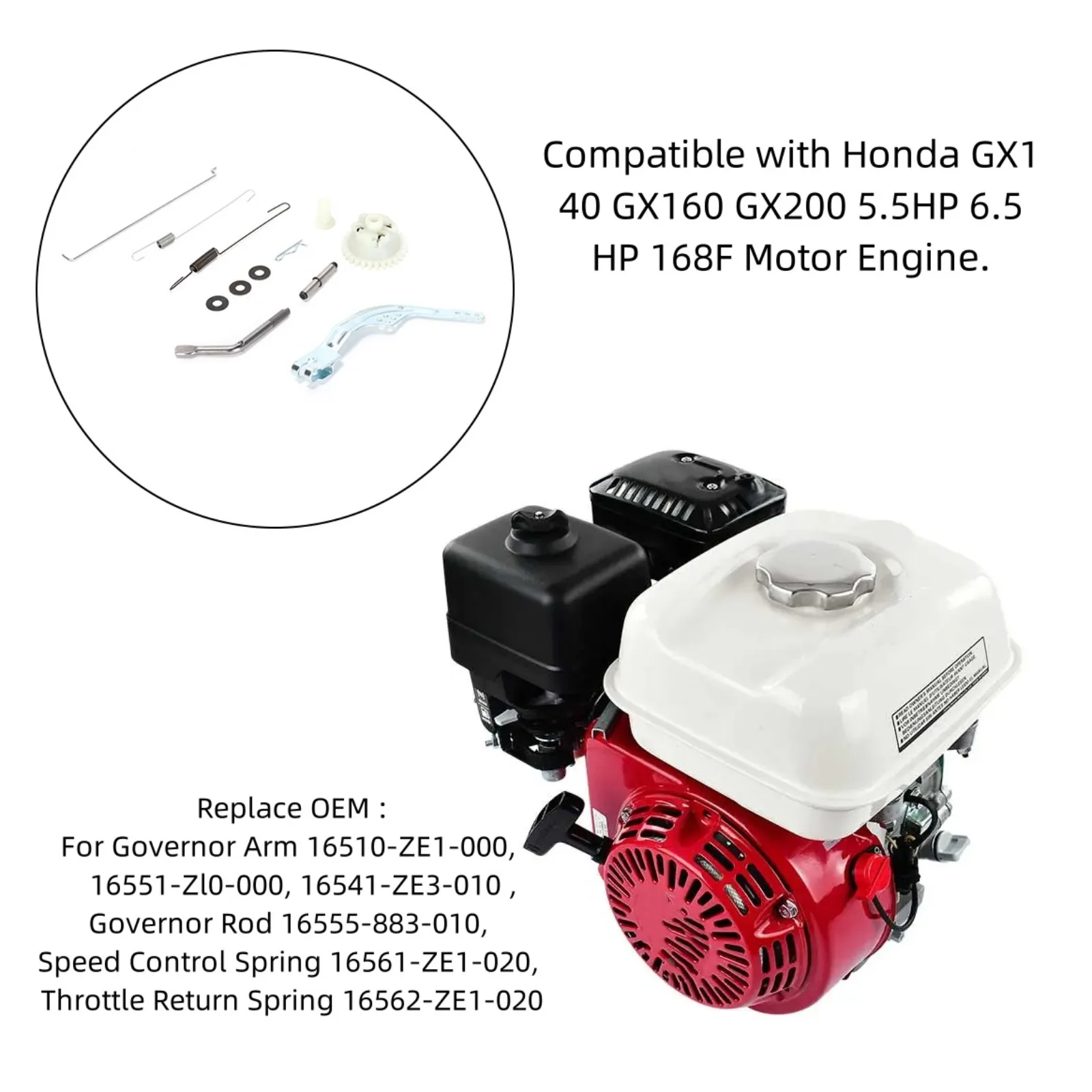 1Set Governor Gear Assembly Kit Compatible with Honda GX140 GX160 GX200 5.5HP 6.5HP 168F Motor Engine