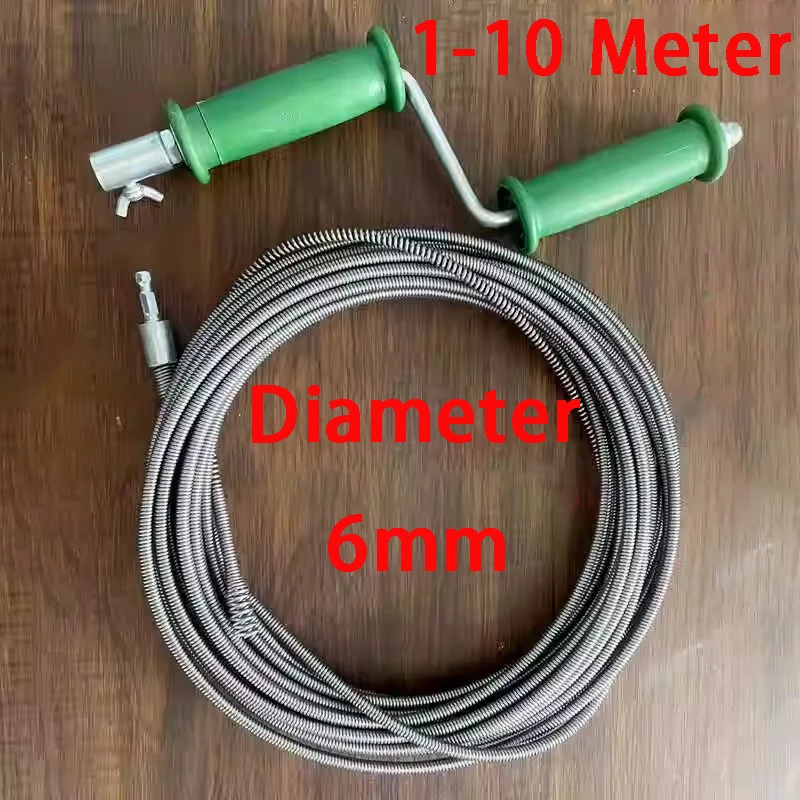 1-10M Sewer Dredging Spring Electric Drill Drain Cleaner Machine Extension Sewer Pipe Dredger Cleaning-Spring Bathroom Kitchen