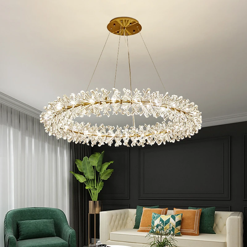 

Nordic Modern Ceiling Chandelier Bedroom Dining Living Room Crystal Pendant Lamp Interior Decoration Firefly Garland LED Light