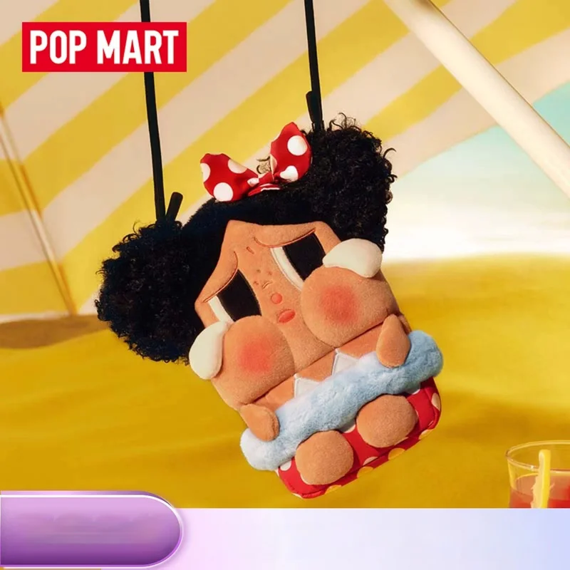 

Официальная оригинальная мини-плюшевая сумка-кроссбоди Popmart Crybaby Vacation Mode On, красно-синяя, в стиле слепой коробки, милая мини-сумка-мессенджер