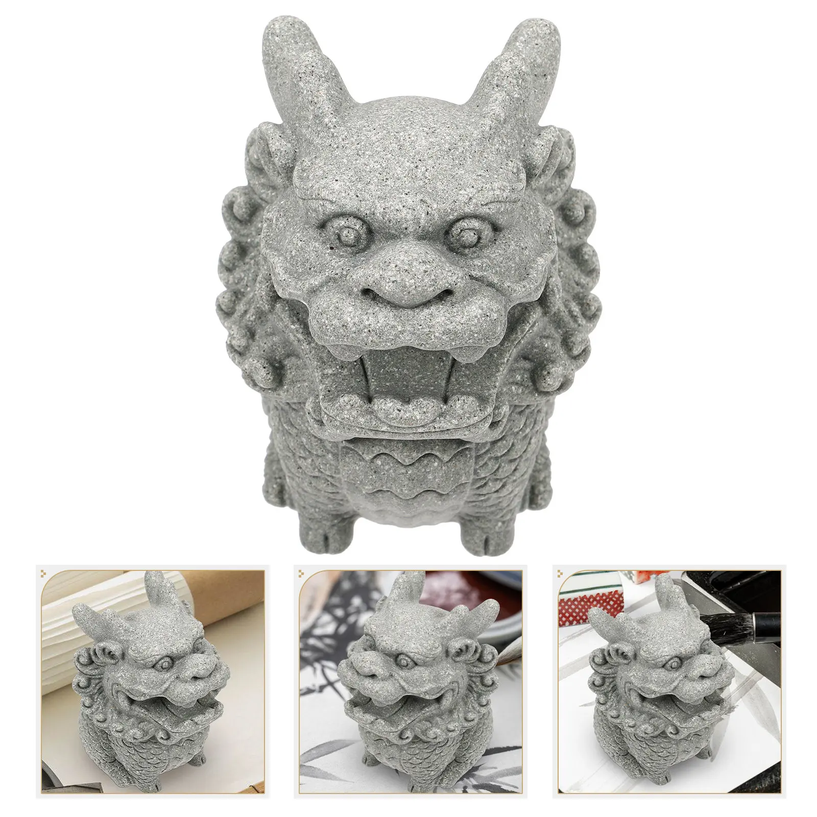 Artistic Stone Lion Paperweight Desktop Decor with Romantic Artistic Atmosphere for Home Office Hotel Living Room Bedroom Stone