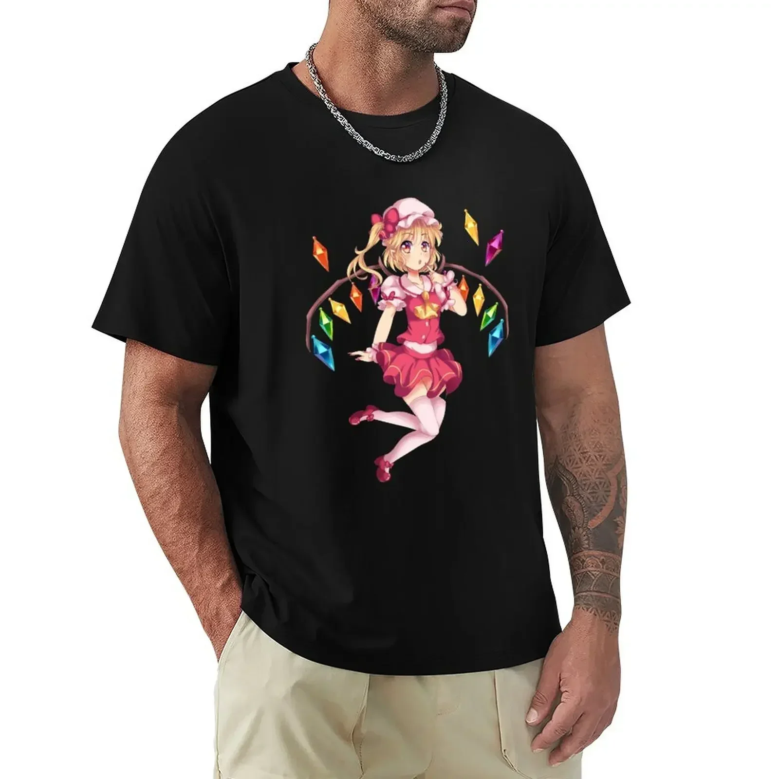 Flandre Scarlet Pink Girl T-Shirt Plus Sizes Blacks Customs Mens Plain T Shirts