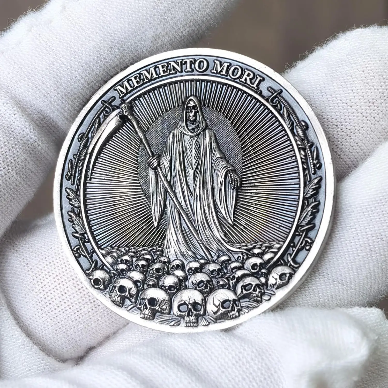 عملة تحدي Memento Mori Carpe Diem - رموز تحفيزية للحياة والموت، هدية ملهمة للأصدقاء والأحباء