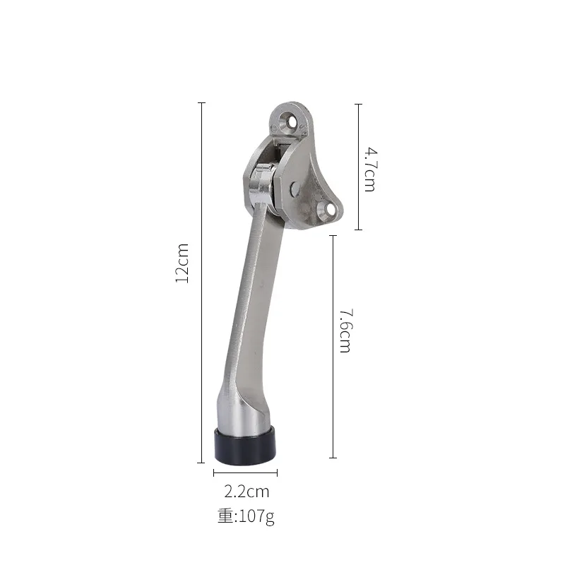 

Heavy Duty Door Stopper Zinc Alloy Soft Rubber Foot Spring Loaded Easily Step-On Stoppers Holder ZM919