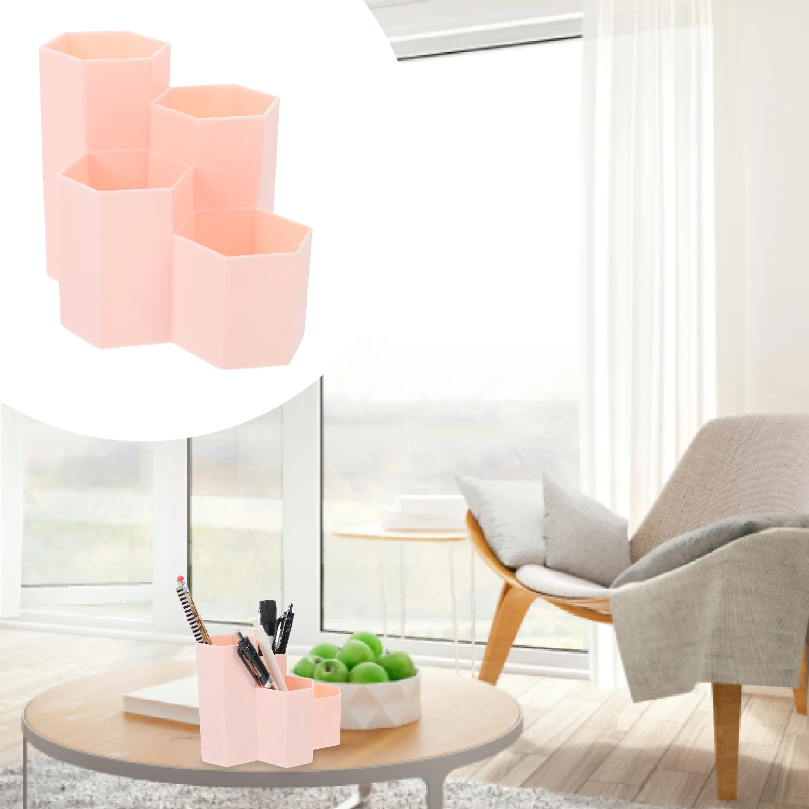 Makeup Brush Holder Lead Pencils Office Pots Desktop Storage Holders Stationery Organizers Pp Student Containers