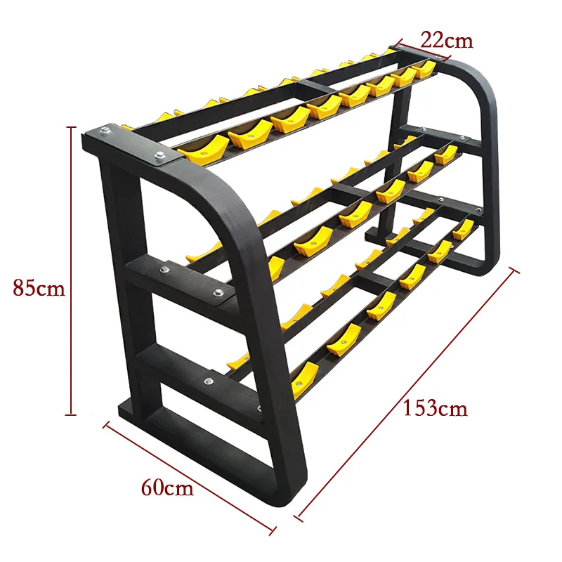 2026  Modern Style Indoor Use Unisex Hex Dumbbell Rack Steel/Metal Safety Durable Weight Storage Non-Foldable