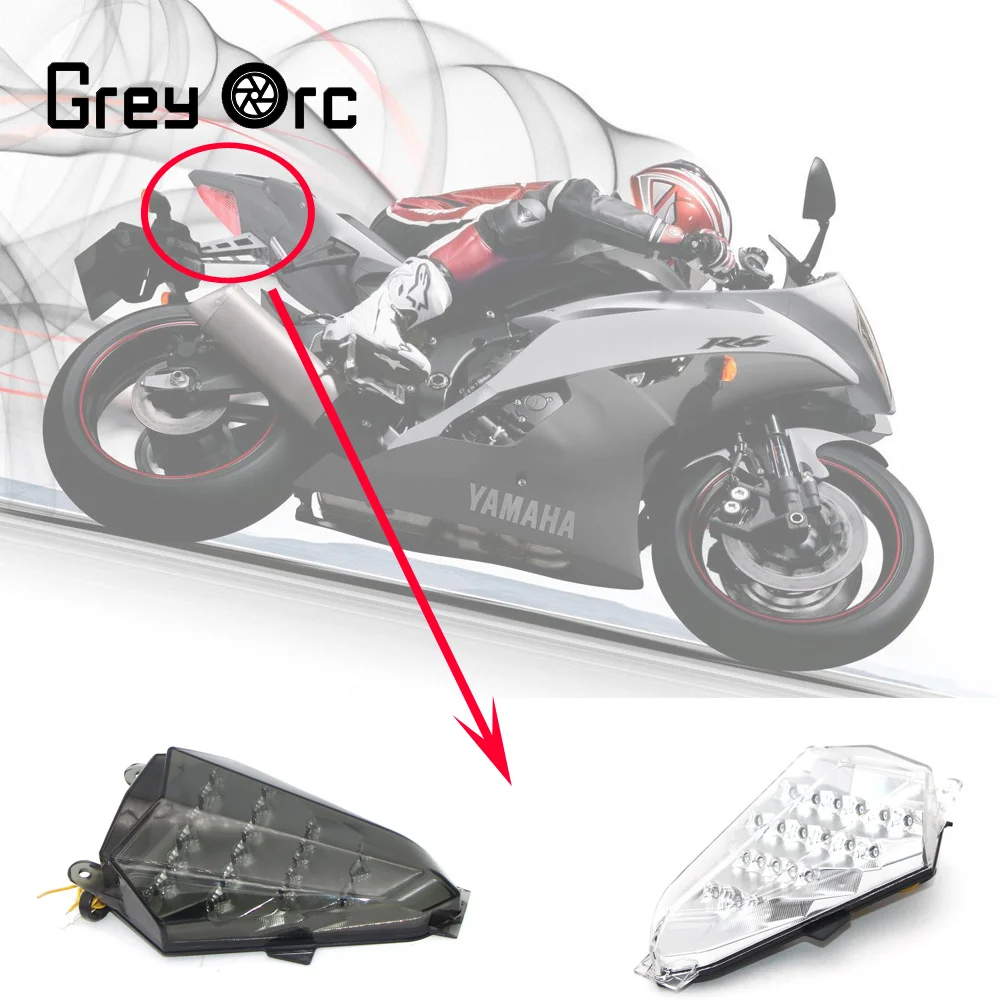 

YZF R6 Tail Light For Yamaha YZF R6 YZF-R6 2006-2007 Accessories Motorcycle LED Tail Light Brake Turn Signal Assembly