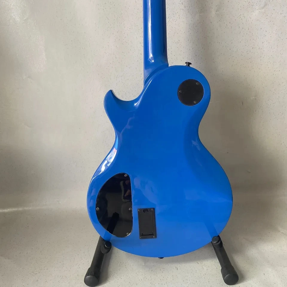 LP Electric Guitar 39 Inch 6 String 22 Frets mahogany Bodyblue Electric Guitar Guitarra With case & Accessories free shippg