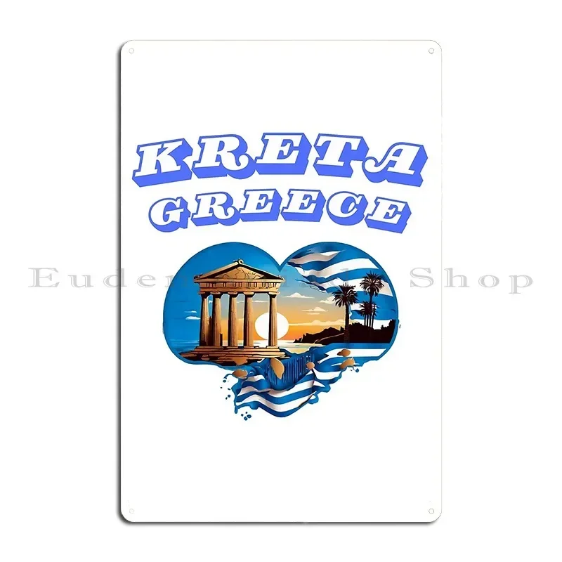 Crete Greece Metal Plaque Poster Custom Garage Classic Wall Decor Wall Cave Tin Sign Poster