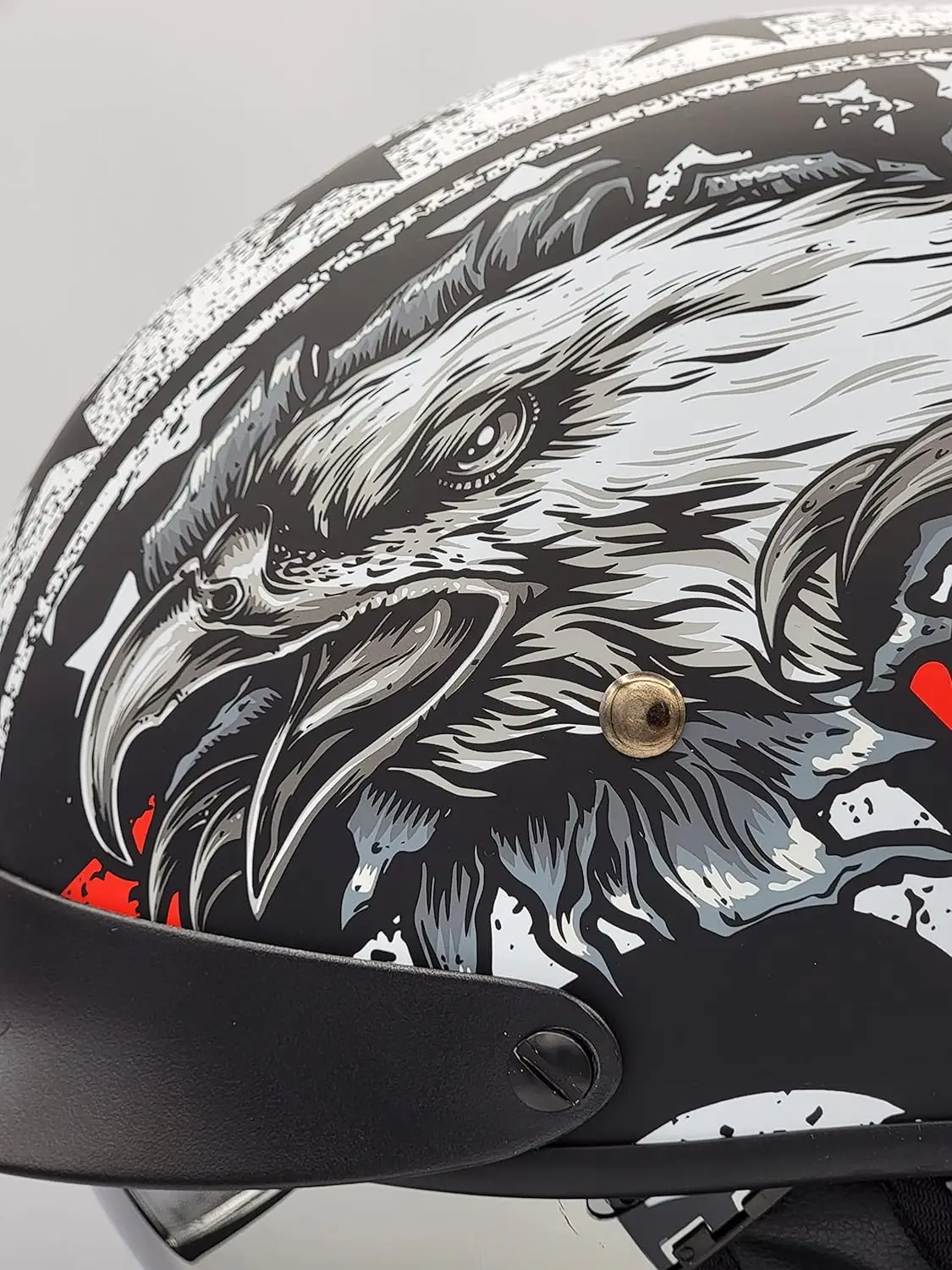 Kask motocyklowy Warrior II typu \"półkask\" z regulacją rozmiaru, wizjerem przeciwsłonecznym, szybkozłączką, homologacją DOT, odpowiedni dla kobiet i mężczyzn.