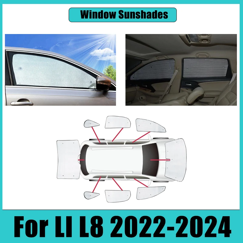 

For Lixiang Li Auto L8 2022 2023 2024 Car Full Coverage Sunshade Sunshine Sunscreen Window Windshield Anti-UV Cover Accessories