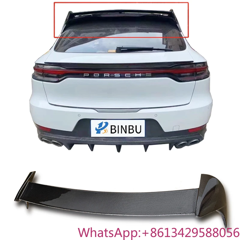 

Suitable 14-22 Year for Porsche Macan Carbon Fiber Top Wing Modification Non Perforated Exterior Accessories Fixed Wing Spoiler
