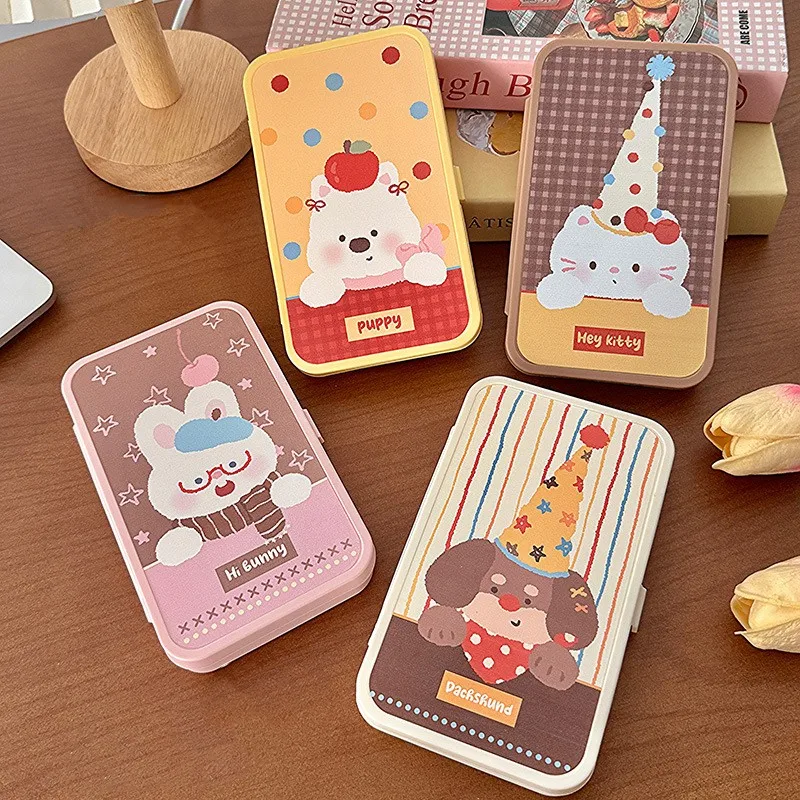 Portable Travel Contact Lens Box Set Multiple Contact Lenses Cute Animal Cosmetic Contact Lens Case Organizer Eye Care Kit
