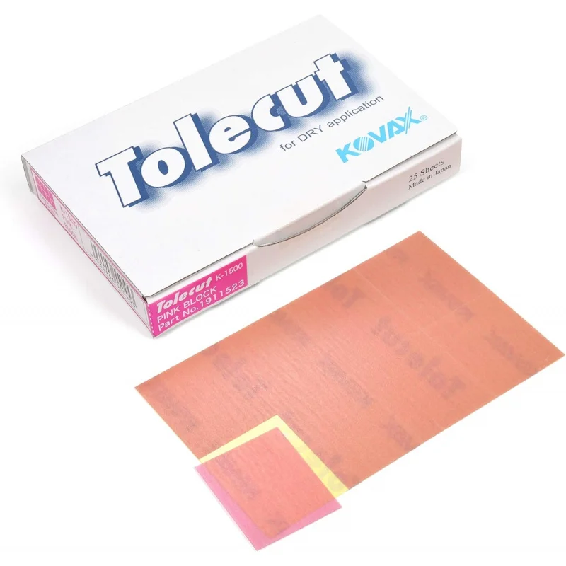 Tolecut PSA 8-Cut Block Sanding Sheets, Pink K-1500, 191-1523, 25 Sheets