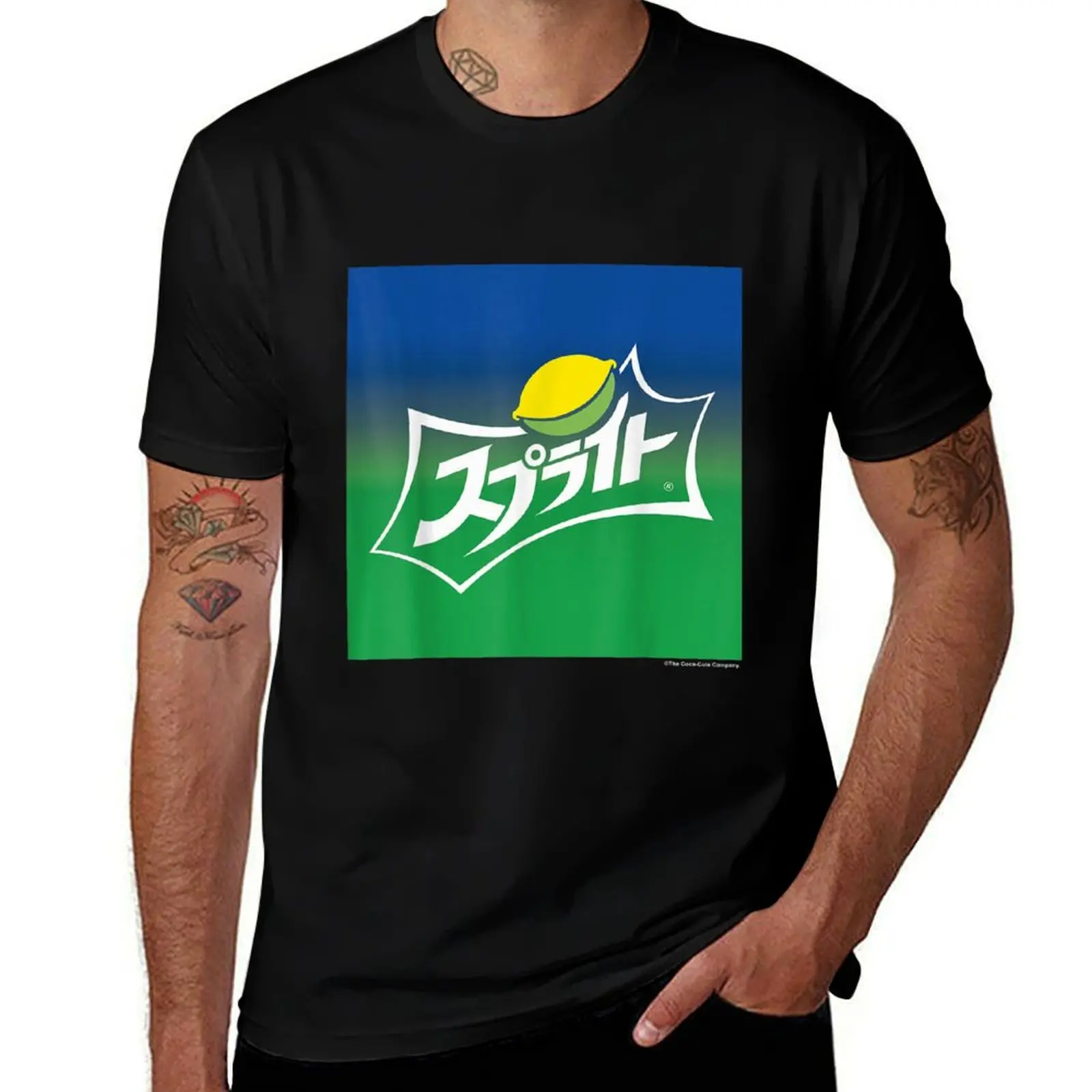 

CocaCola Kanji Sprite Japanese T-Shirt blanks blacks summer clothes anime t shirts Men's t-shirt