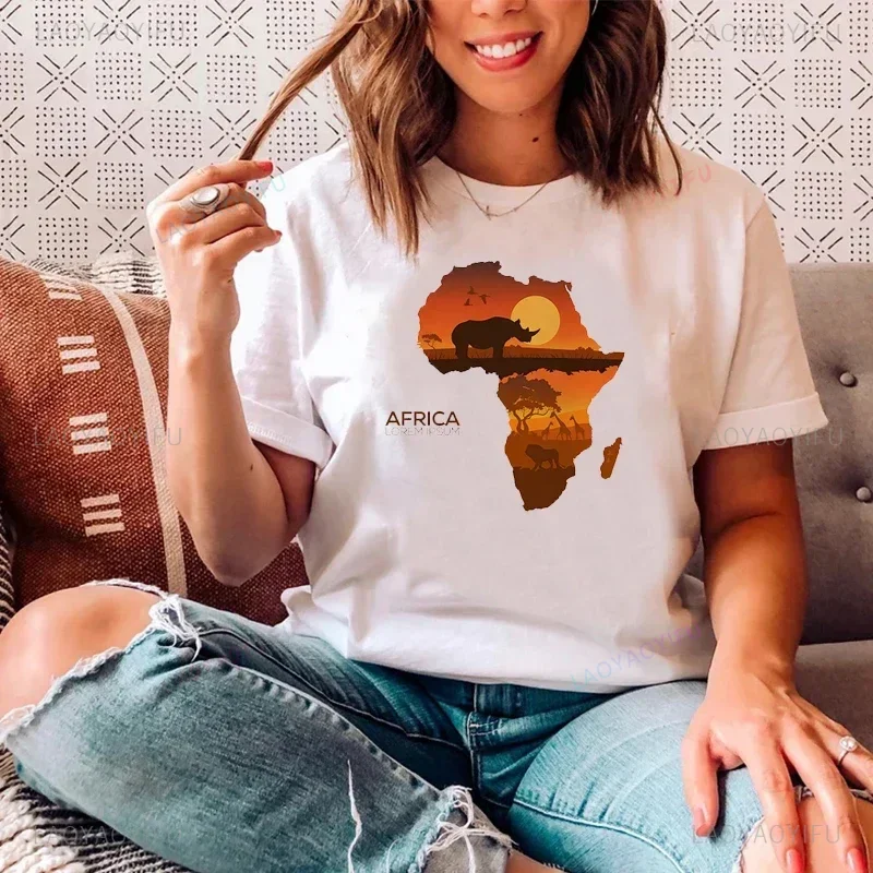 

2024 New African Pattern T-shirt Women's T-Shirt Letter Print Harajuku Casual Street Rock Cartoon T-shirts Tee Y2k Tops