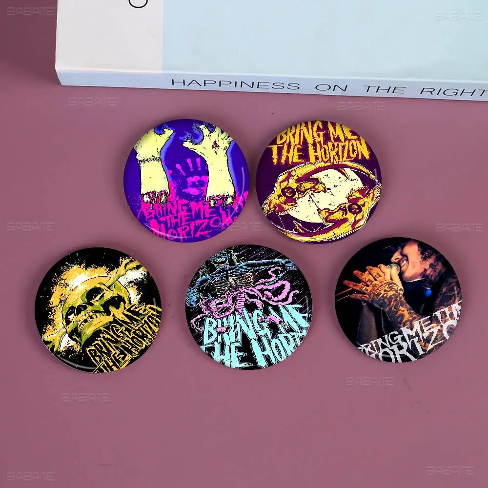 Bring Me The H-Horizon Tinplate Pin Button Custom Anime Role Old-school Brooch Cartoon Collar Badge Jewelry Gift Fans