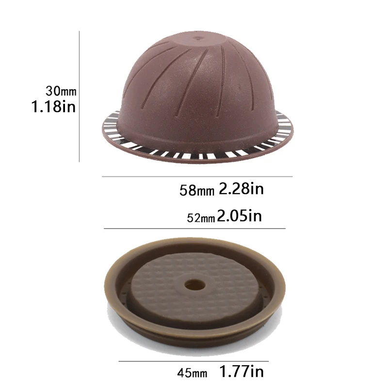 150ml/230ml Reusable Coffee Capsule Set, Refillable Filter Shells with Silicone Lids, Spoon and Brush view 6