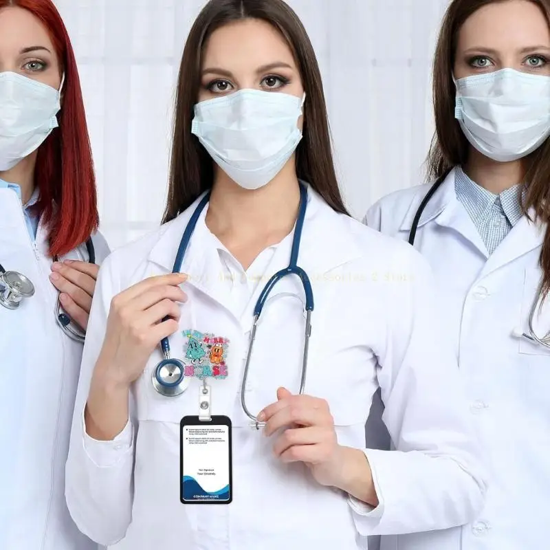 格納式 ABS バッジ ホルダー クリスマス スパンコール バッジ ホルダー オフィス スタッフ用