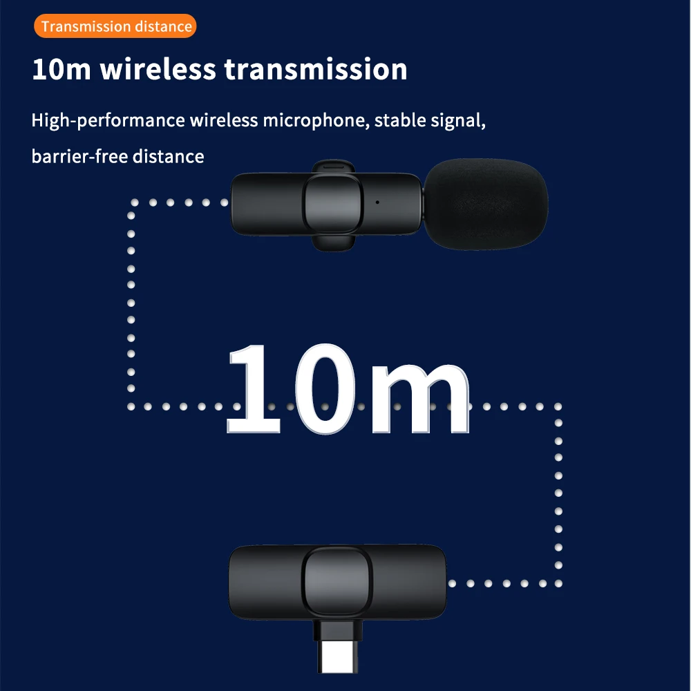 TISHRIC 무선 라 발리에 마이크 오디오 및 비디오 녹화용 휴대용 무선 라 발리에 마이크 미니 마이크