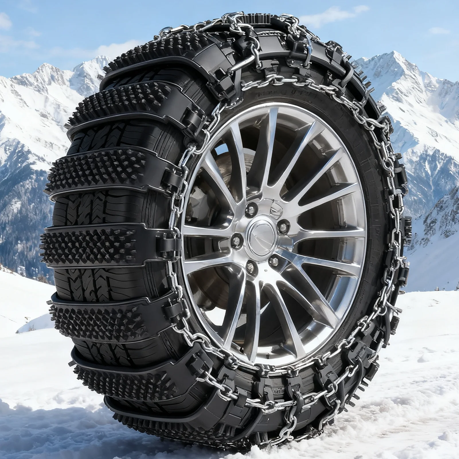 Snow Chains 10piece Anti-Slip Adjustable Wheel Ties Belts Tire Chains For Pickup Trucks For Ice Winter Hiking Trailer Offroad