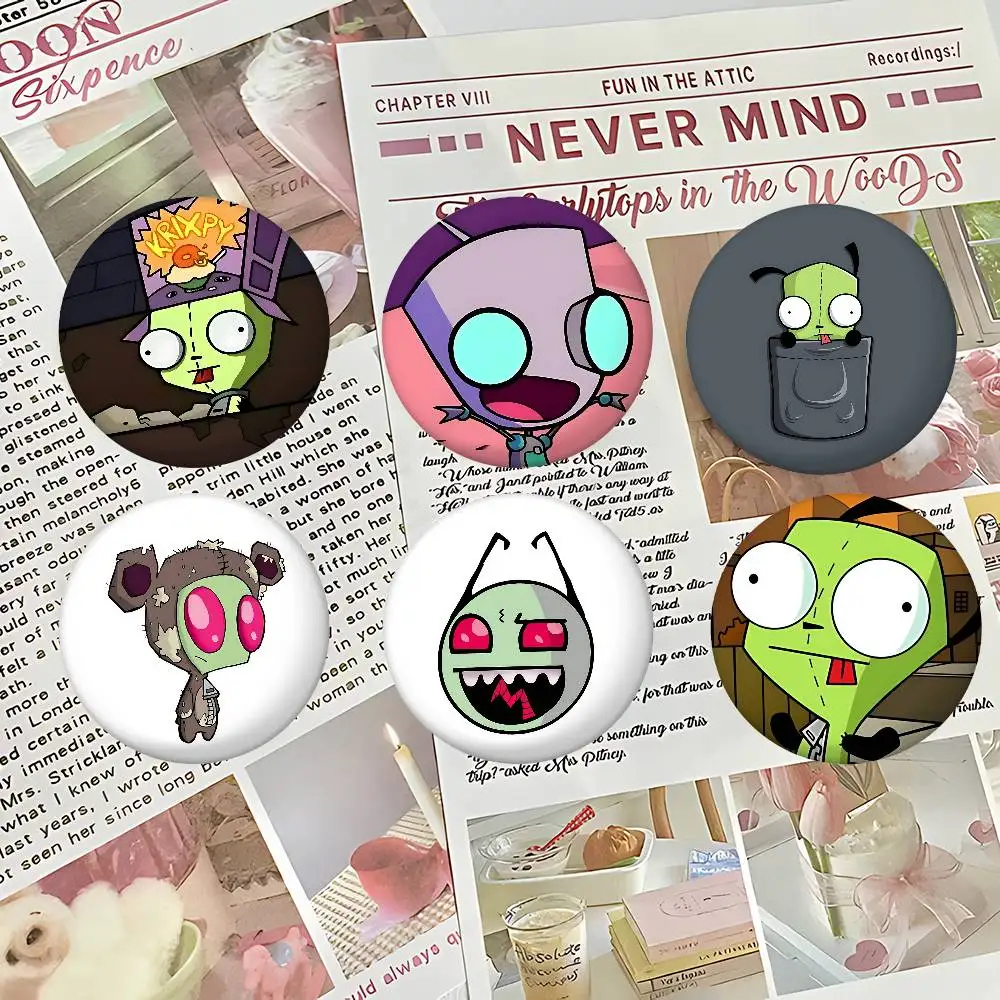 Green Invader Cover Brooches Funny Meme Badge Fashion Jewelry Gifts