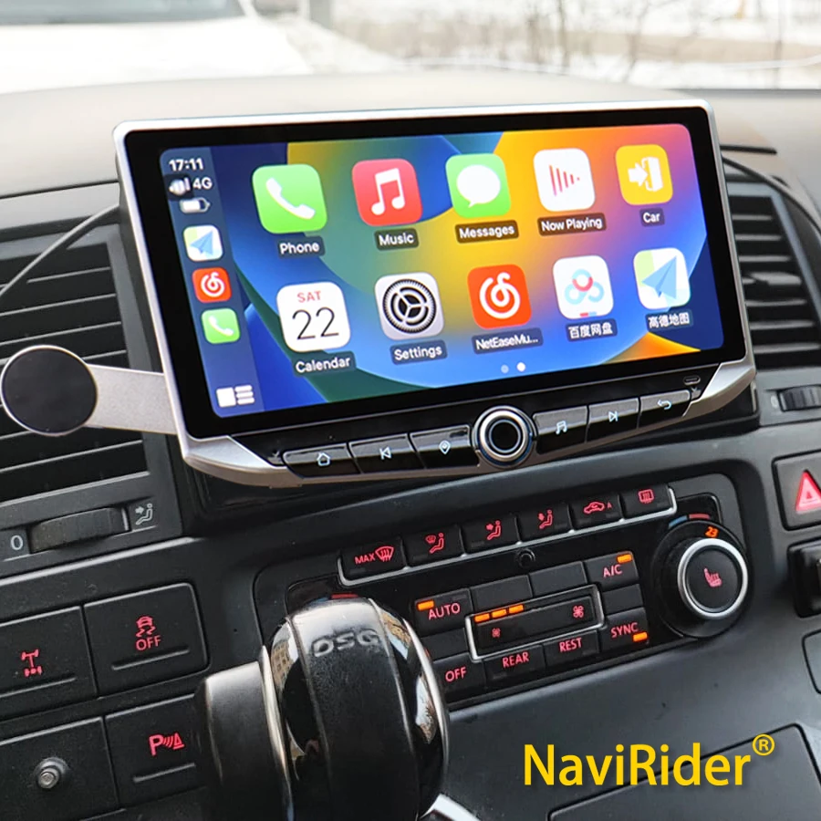 Leitor de Vídeo Multimídia Rádio Do Carro, 10.88 "Tela Android para Volkswagen VW Multivan T5 2003-2015, GPS Estéreo Carplay Unidade Principal