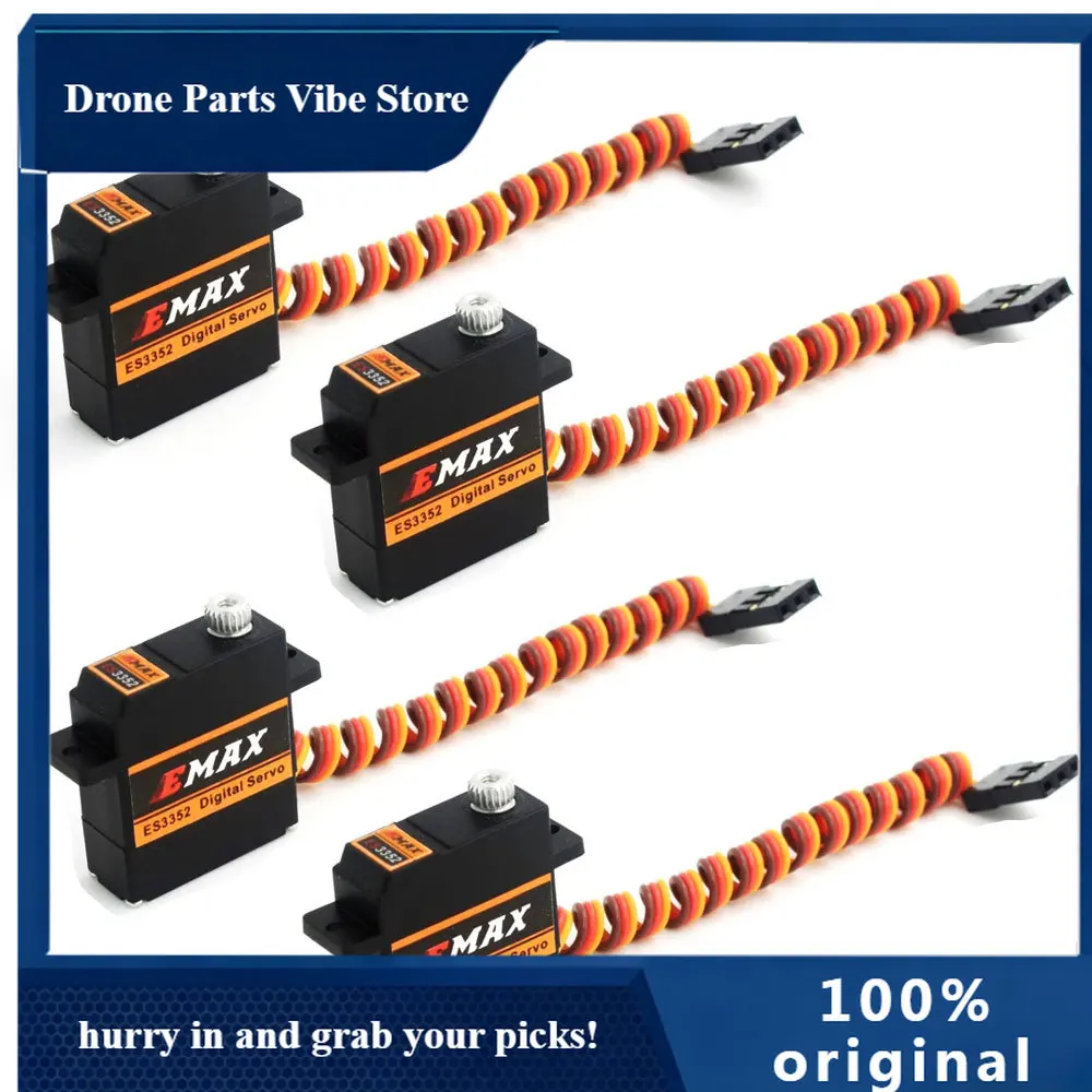 

Fy4PCS EMAX ES3352 12.4g Mini Metal Gear Digital Servo for RC Airplane Suitable For JR Plug Type