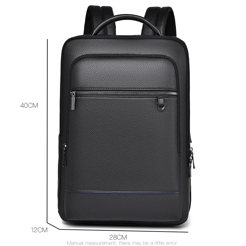 Backpack Men PU Leather Waterproof Backpacks Business Casual 16 Inch Compartment Laptop Bag Stylish Minimalistic Unisex Backpack