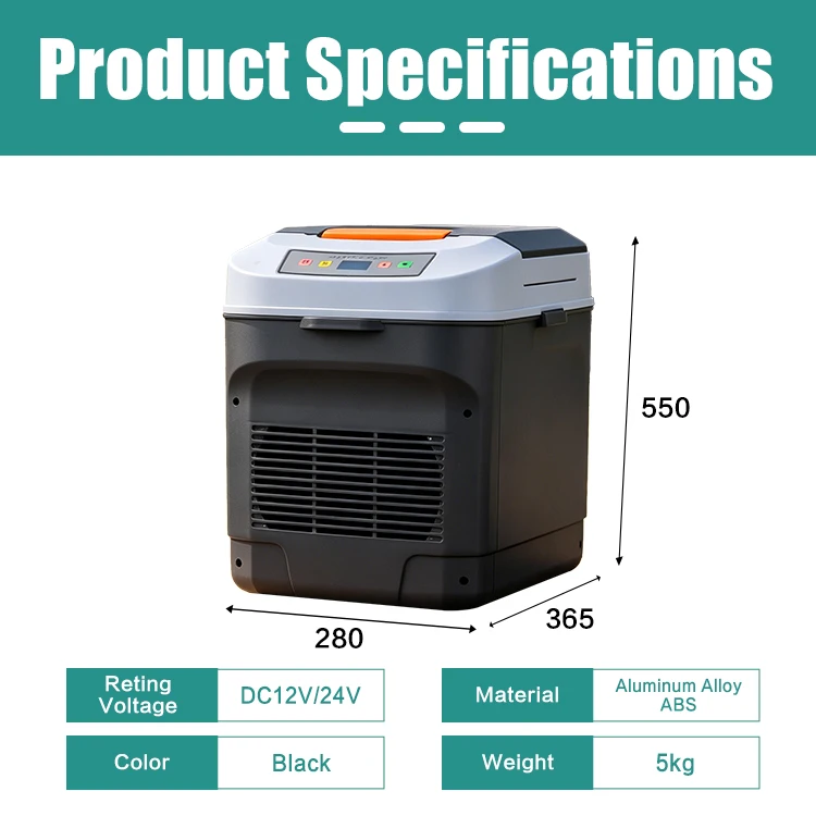 22 L Travel Fridge 12/24V DC Portable Refrigerator with Cooling & Heating for Truck Camper Van Outdoor Camping