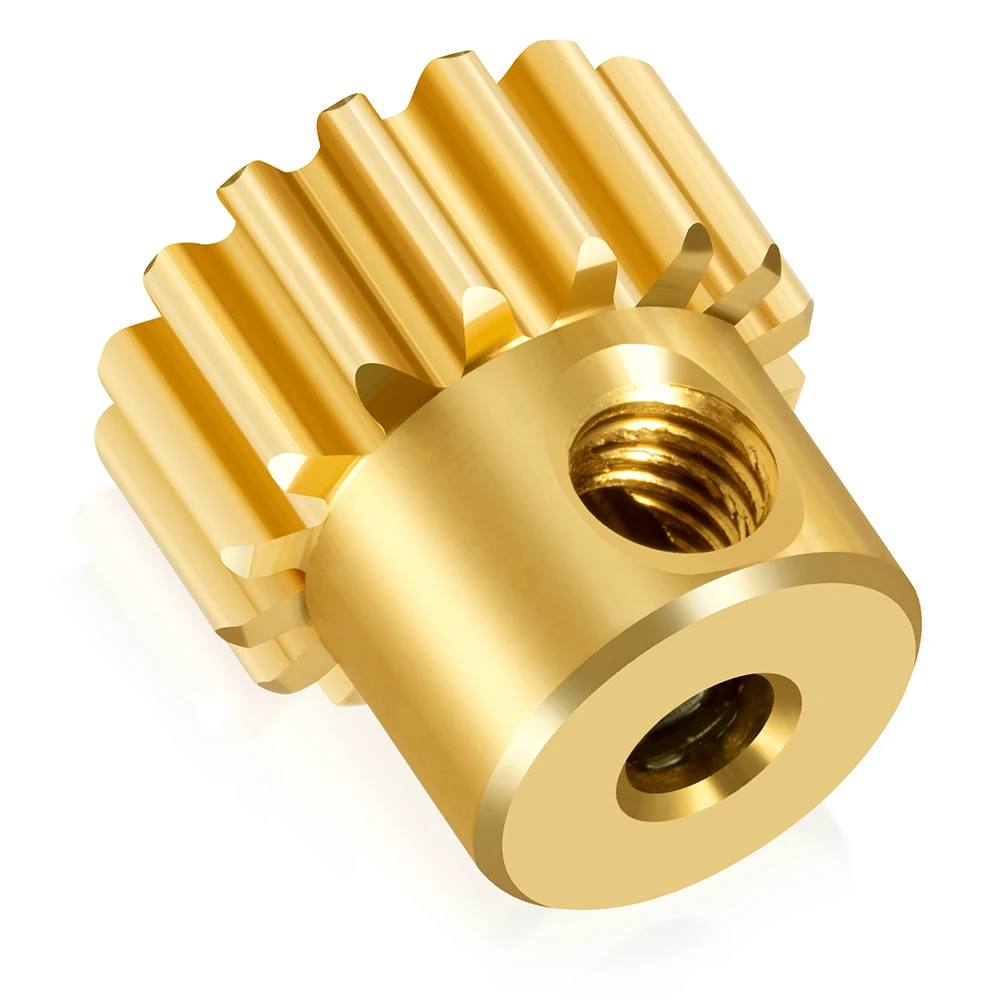 YEAHRUN 2Pcs 48P 16T 3.17mm Brass Pinion Motor Gear for 1/10 RC Model Car Upgrade Parts