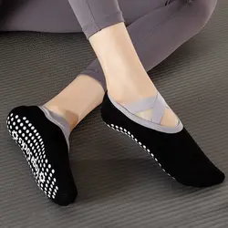 Women Professional Pilates Socks Anti-Slip Breathable Backless Yoga Socks Ankle Ladies Ballet Dance Sports Socks for Fitness Gym