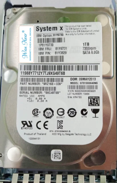 

Для сервера 81Y9730 81Y9743 81Y9742 1T 7,2 K SATA 2,5 дюймов