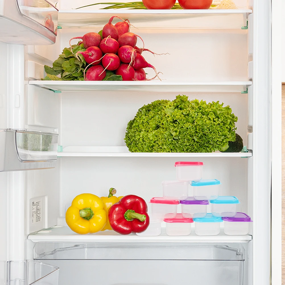 24Pcs Fresh Keeping Boxes Food Grade Plastic Reusable Freezer Containers for Food Storage Portable Lunch Containers Kitchen