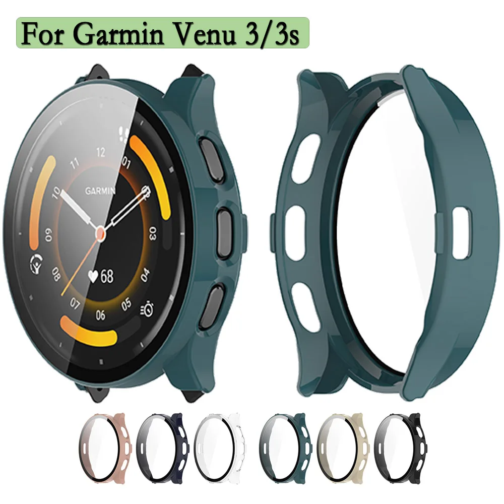 

Защитный чехол 2-в-1 для Garmin CAME 3/3s с закаленным стеклом для экрана Защитный чехол для часов с пленкой