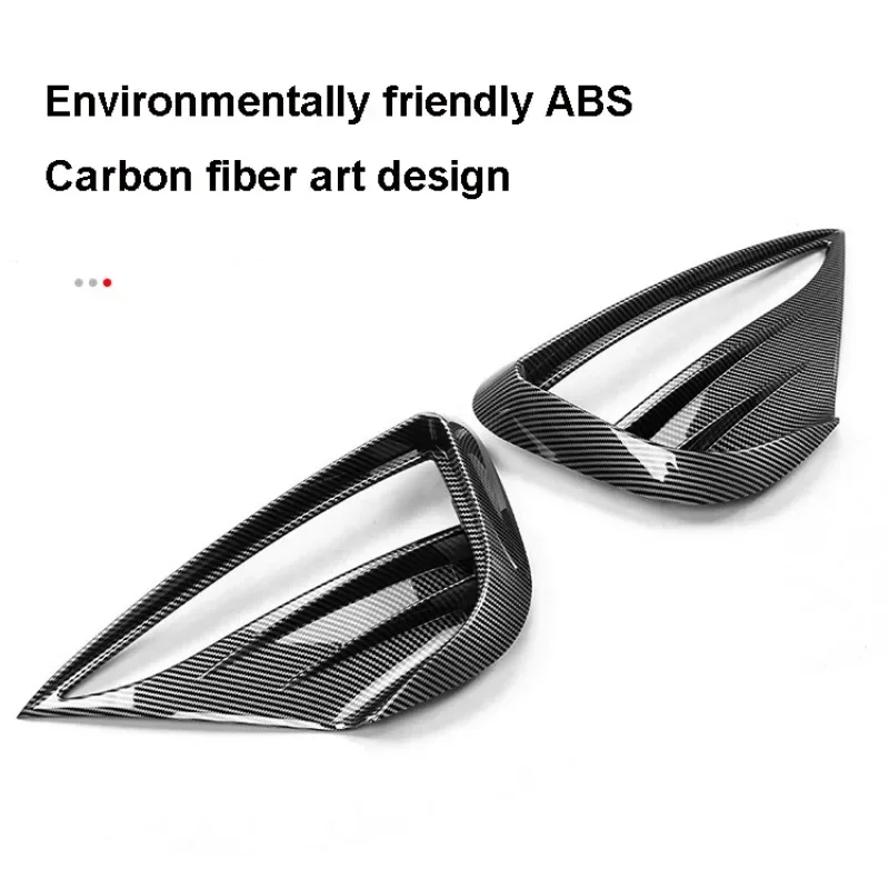 For Tesla Model Y Front Fog Light Trim Cover Fog Lamp Spoiler Blade Trim Protective Cover Woof Tooth Wind Knife ABS Decoration