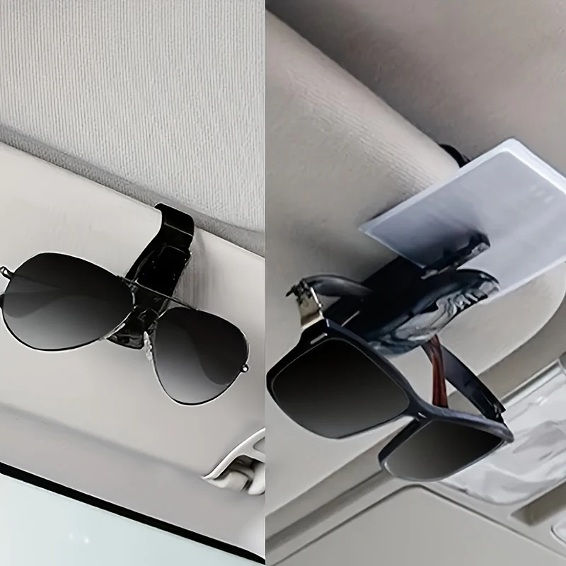 1 Fashionable item，Convenient car sun visor stylish glasses holder - Durable plastic glasses clip，Storage box for tickets and ca