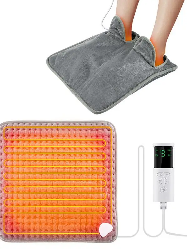 Electric Heating Pad Foot Warmer Soft Plush Thermal Blanket Foot Warming Mat Washable Household Office Heating Mat Health Care