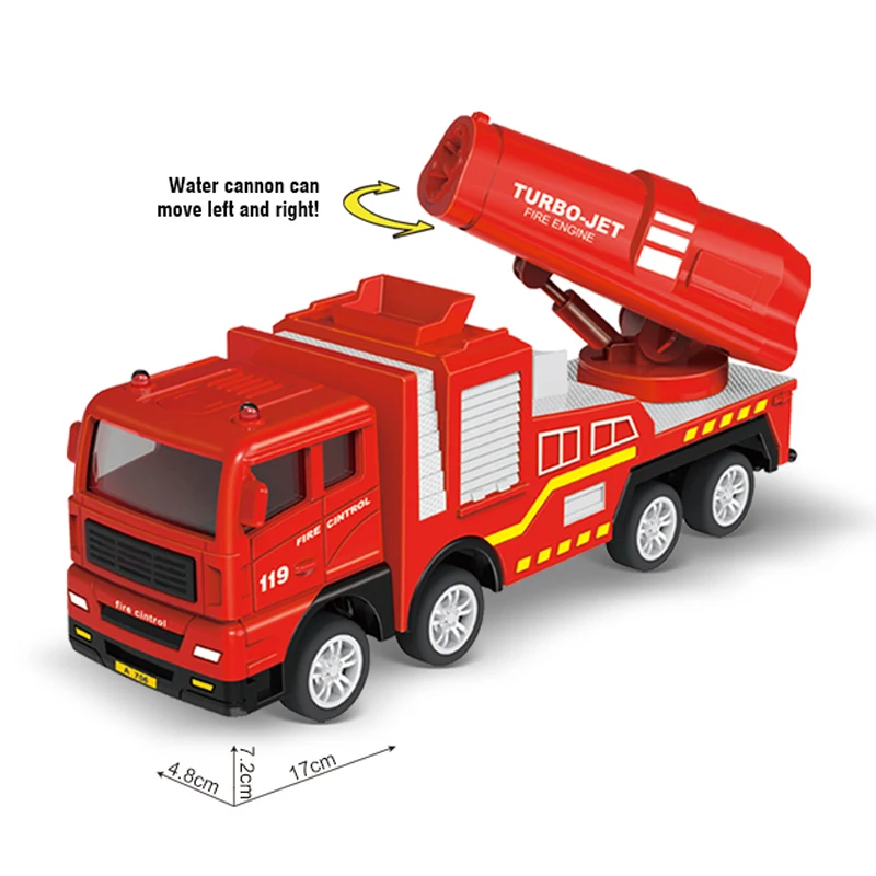 Dziecięce ciężarówki ratownicze Zabawka Symulowane miasto Drabina strażacka Ciężarówka Czołg Water Cannon Model Zabawka Samochód bezwładnościowy Zabawka dla dzieci Prezent