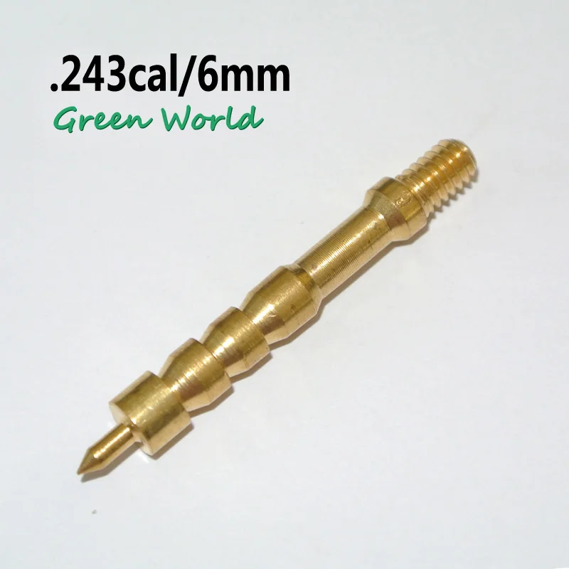 Green World Solid Brass Jag,Gun Clean Brass Pointed Tip