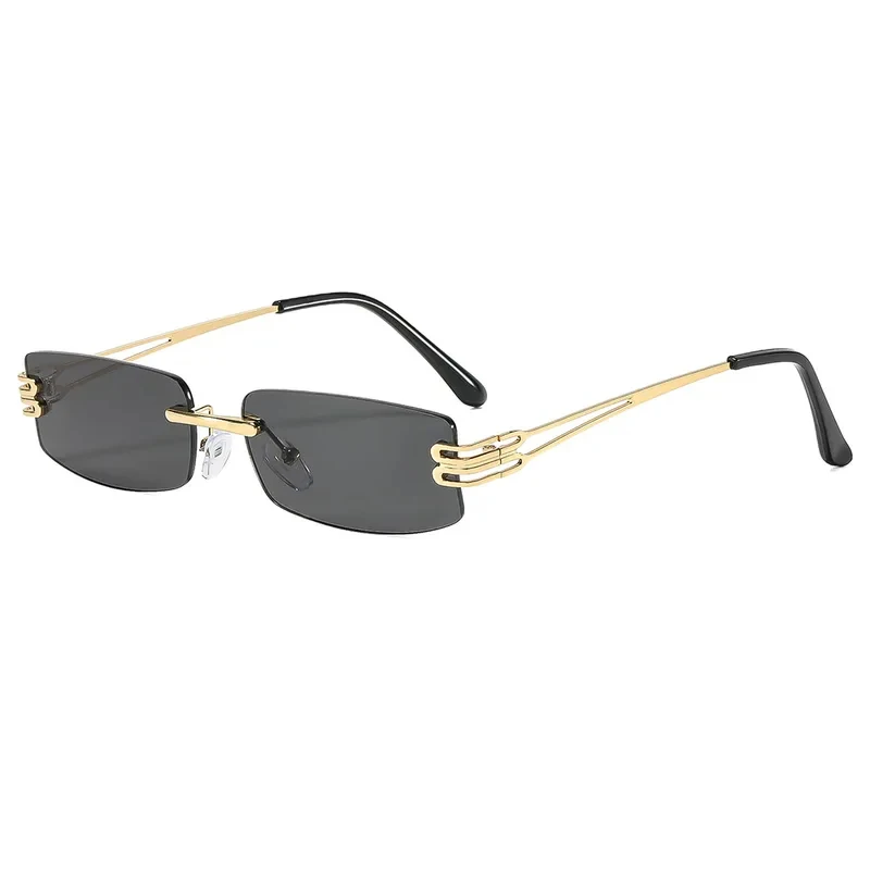 

Hot saling Fashion Rimless Sunglasses for Men Women Stylish Square Sun Glasses Chic Personalized Metal Rectangular Shades 603435