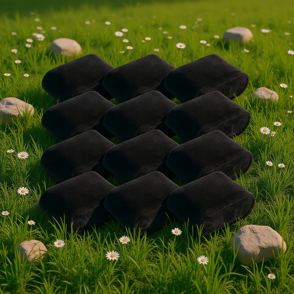 

Black Flannel Watch Cushions 12Pc Jewelry Display Pillows for Bracelets Bangles Chains Wristwatch Storage Display Stand