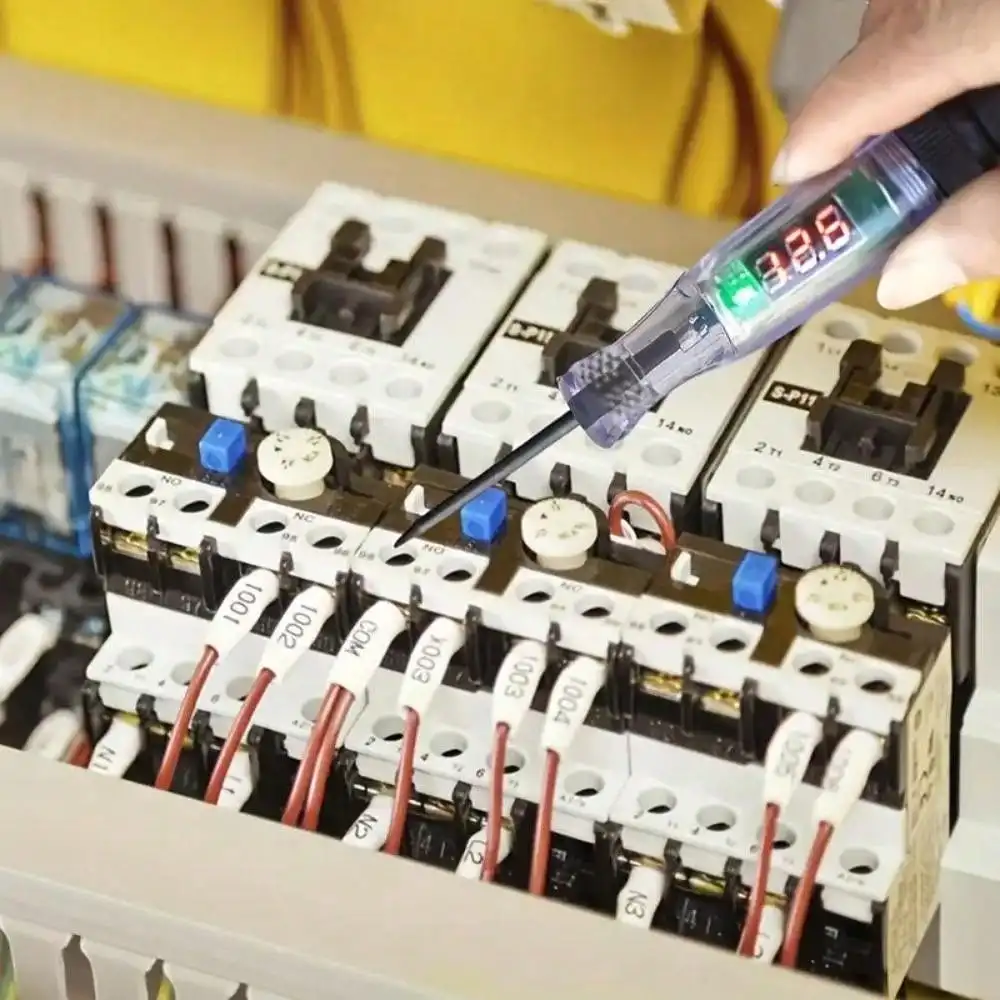 جهاز قياس جهد السيارة بتيار مستمر 6 فولت/12 فولت/24 فولت - قلم مسبار طويل بشاشة رقمية لتشخيص الدائرة التلقائية (أداة إصلاح)