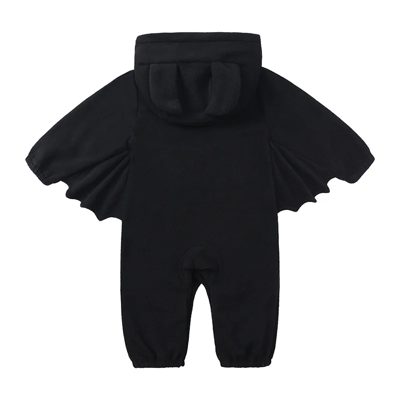 Halloween Baby Clothes Thicken Fleece Rompers Bat Devil Toddler Boy Girl Jumpsuit Warm Hallowmas Costumes Cosplay Outfits